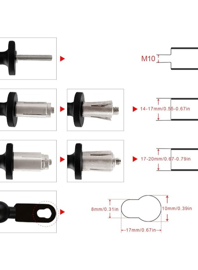 دبي كريستال حامل هاتف للدراجات النارية مع شاحن USB، مقاوم للماء، مزود بحامل للهاتف المحمول وحامل للكاميرا ونظام الملاحة، متوافق مع YZF-R125، GSXR600/750، CBR600، Bandit 600، Ninja 650، GSX1300R Hayabusa - Image 3